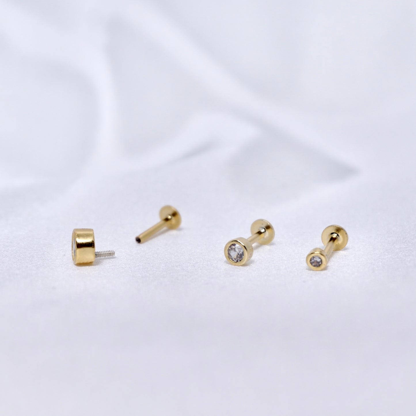 SET DI PIERCING TRIS BRILLANTI PLACCATO ORO