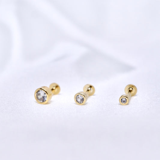 SET DI PIERCING TRIS BRILLANTI PLACCATO ORO