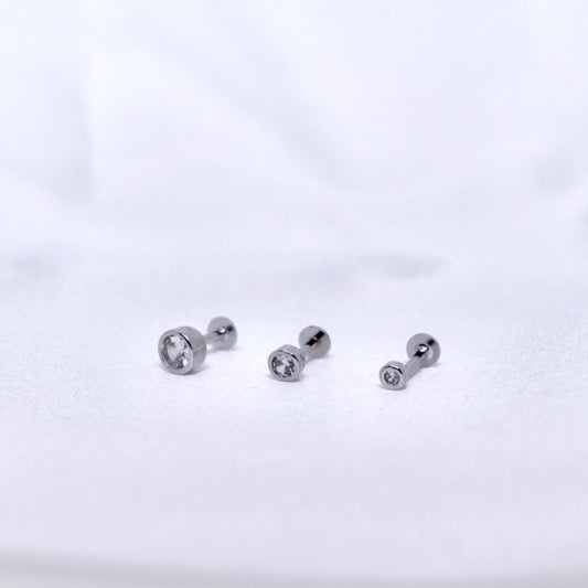 SET DI PIERCING TRIS BRILLANTI ARGENTO