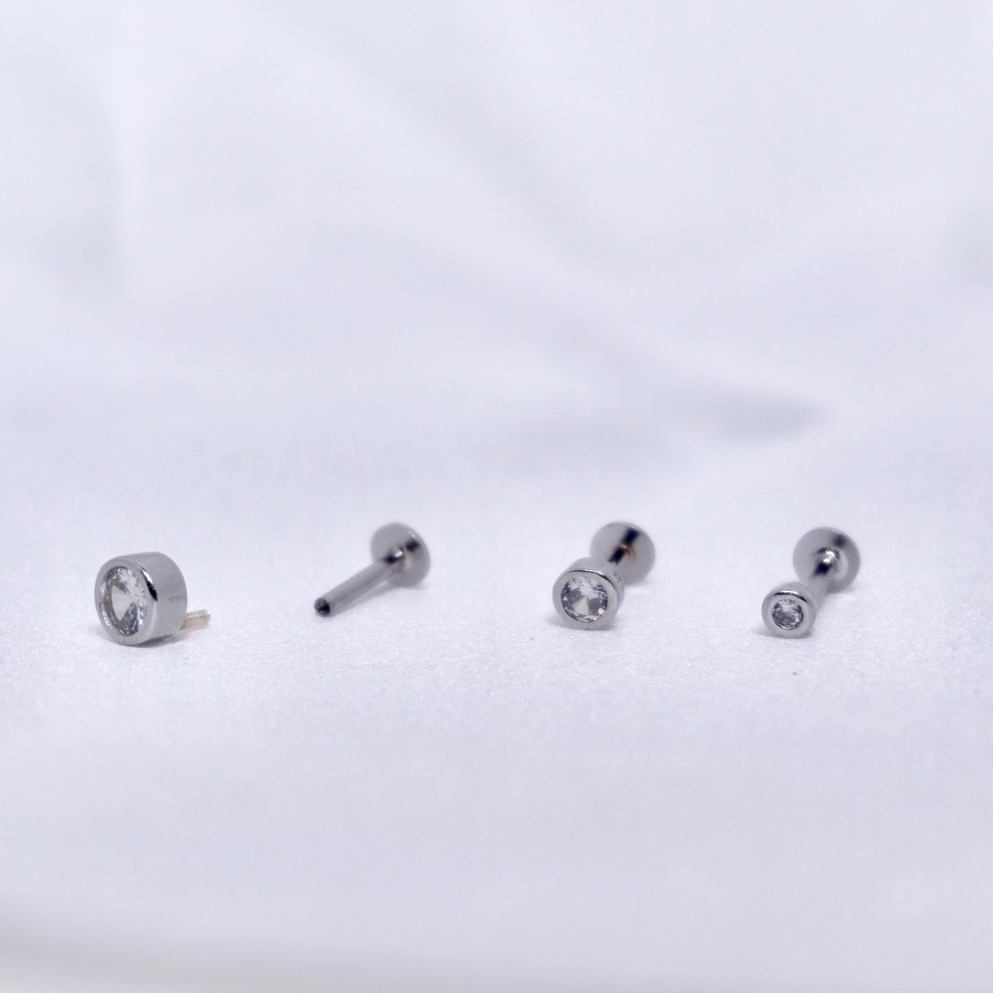 SET DI PIERCING TRIS BRILLANTI ARGENTO